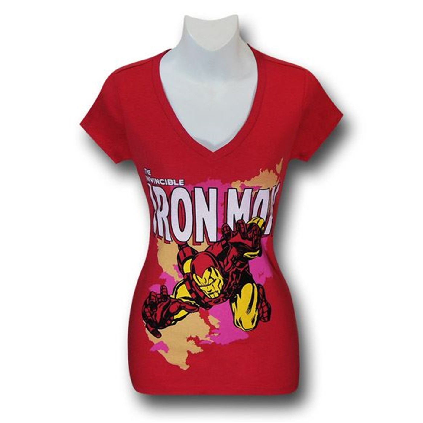Iron Man Flight Grab Women's V-Neck T-Shirt, Red