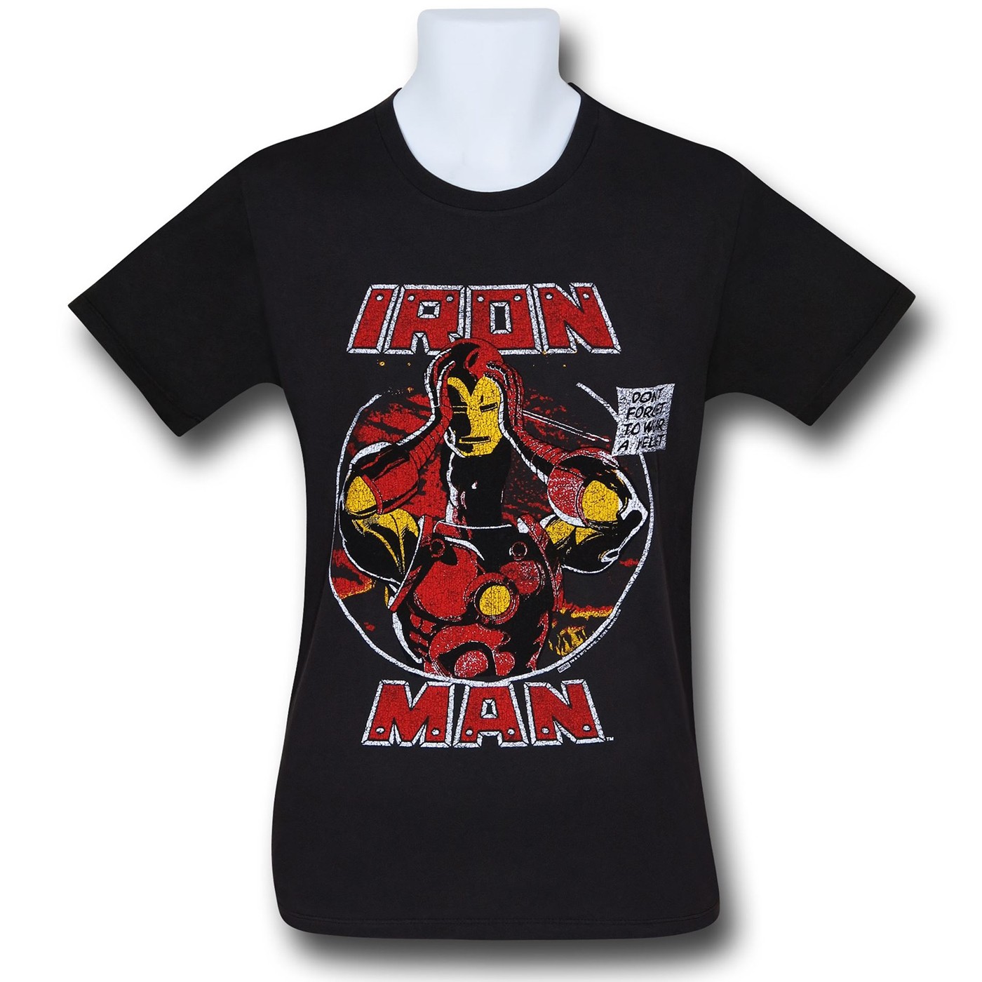 Iron Man Wear a Helmet Junk Food T-Shirt, Black