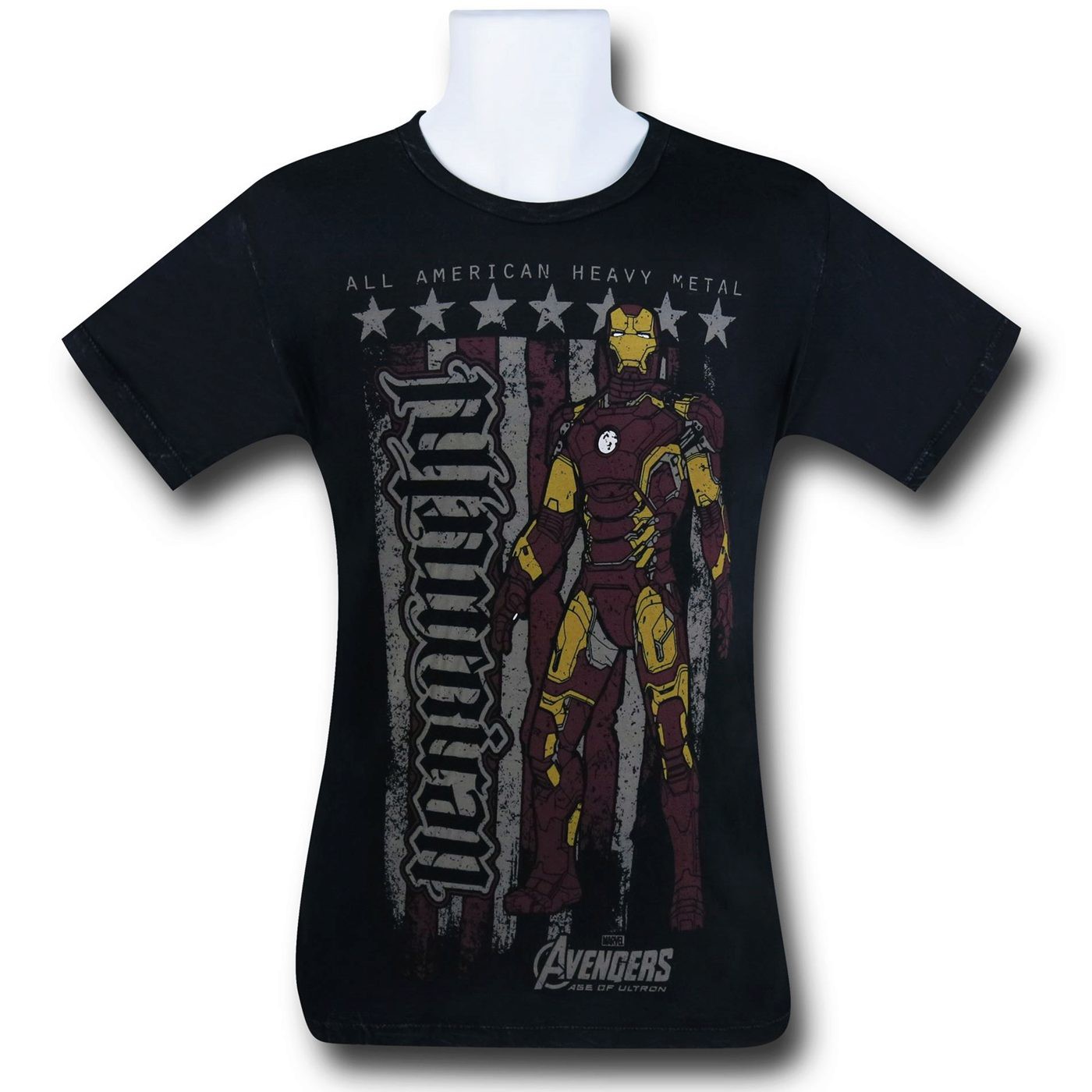 Iron Man Metal Red Chapter Ambigram T-Shirt, Black