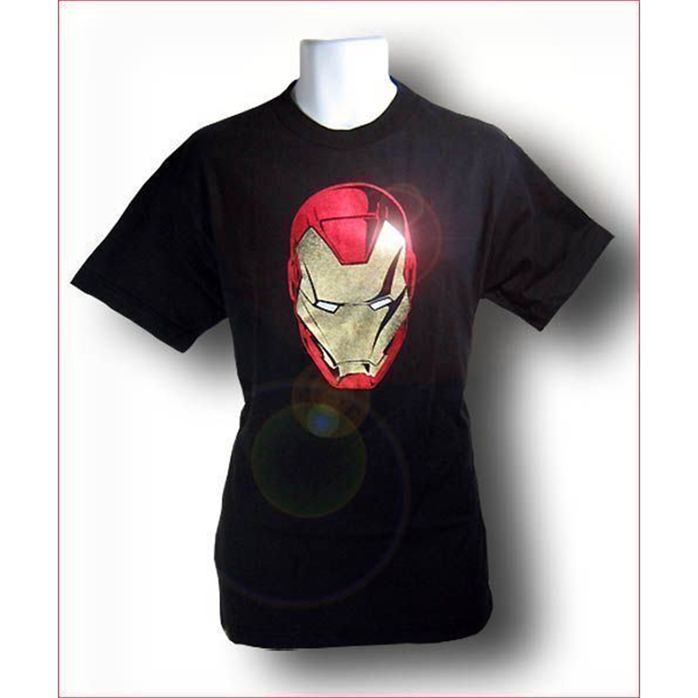 Iron Man T-Shirt Helmet Head Foil, Black