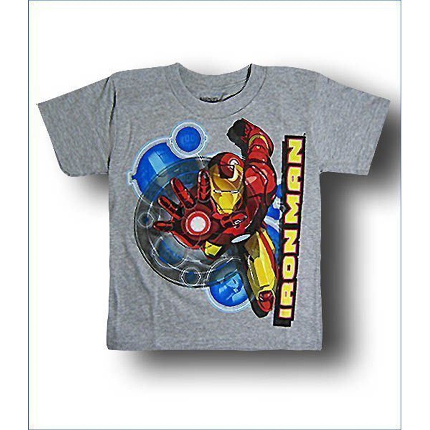 Iron Man Juvenile Kids T-Shirt - Iron Blast, Grey