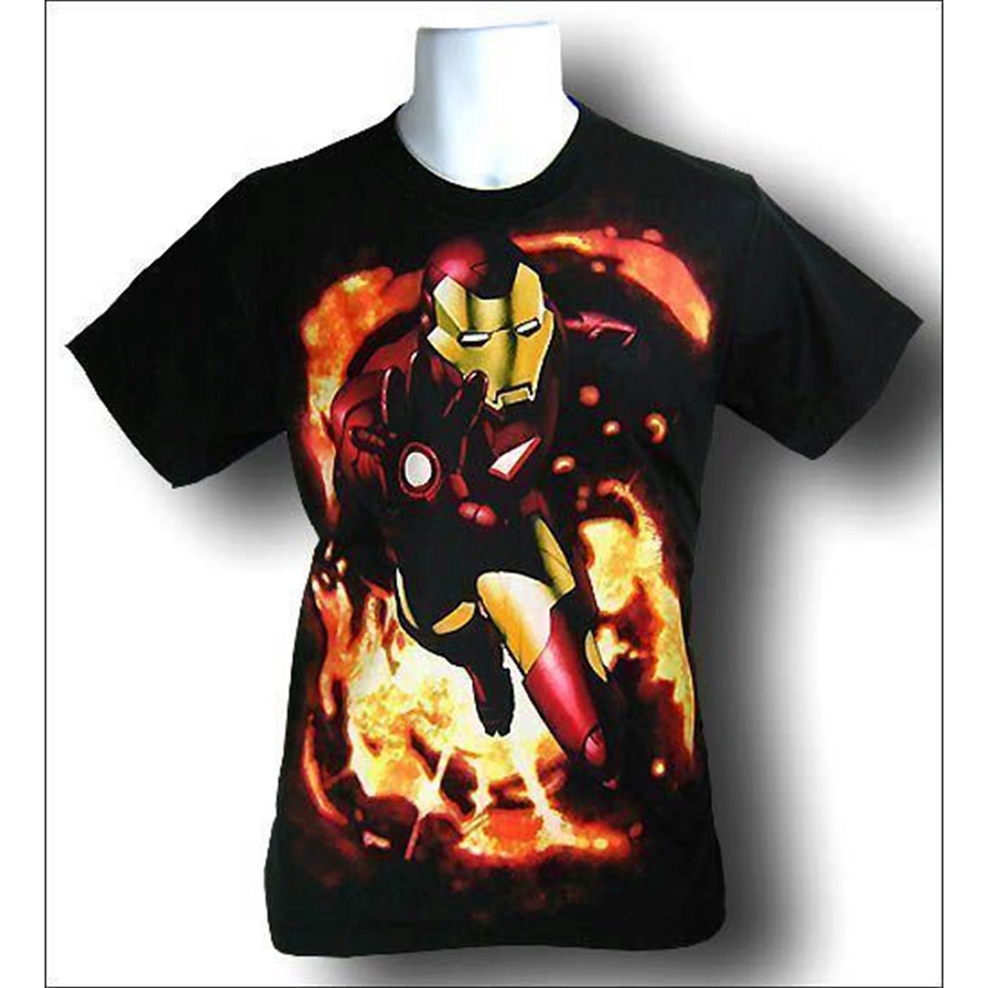 Iron Man T-Shirt Flames, Black