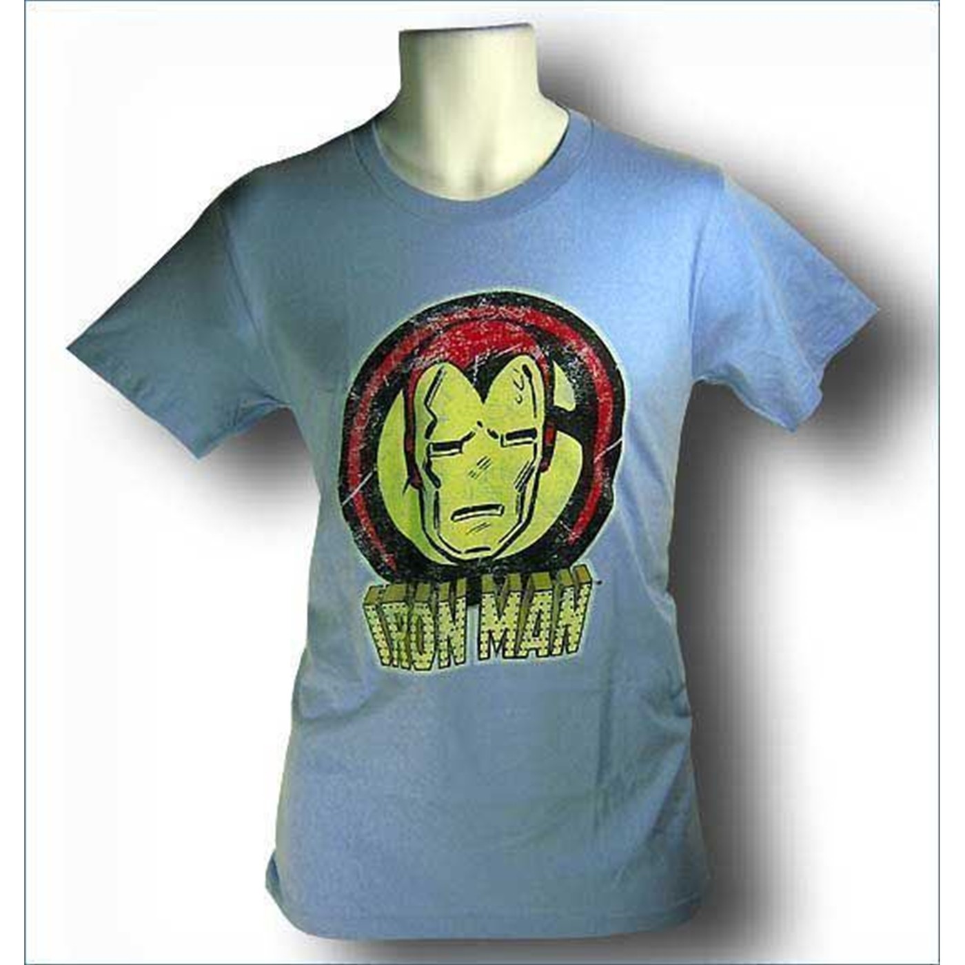 Iron Man Old School Helmet T-Shirt, Blue