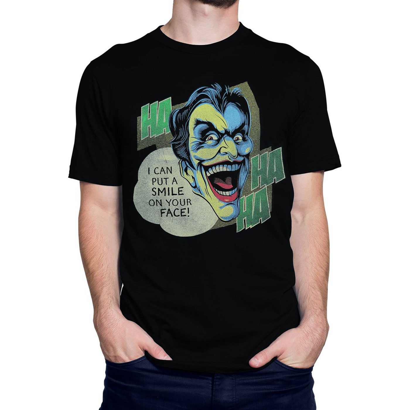 Joker Can I Put a Smile on Your Face Men's T-Shirt, Black