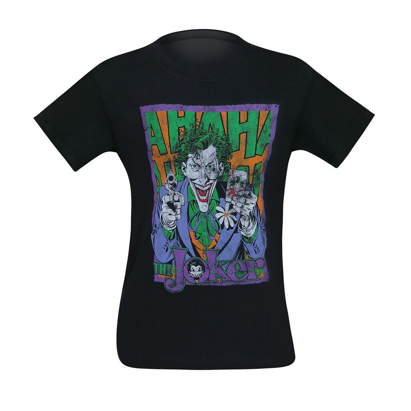 Joker Card and Gun HA HA Men's T-Shirt, Black
