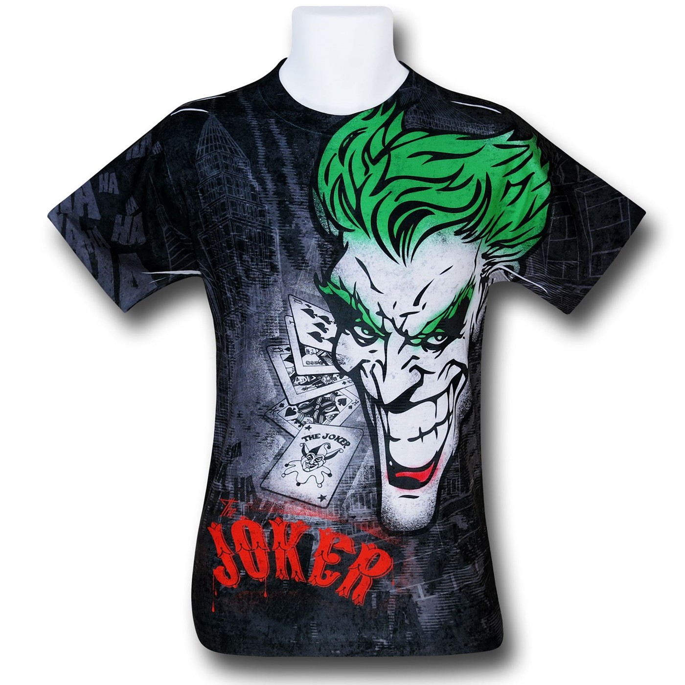Joker Sprays the City Sublimated T-Shirt, Black