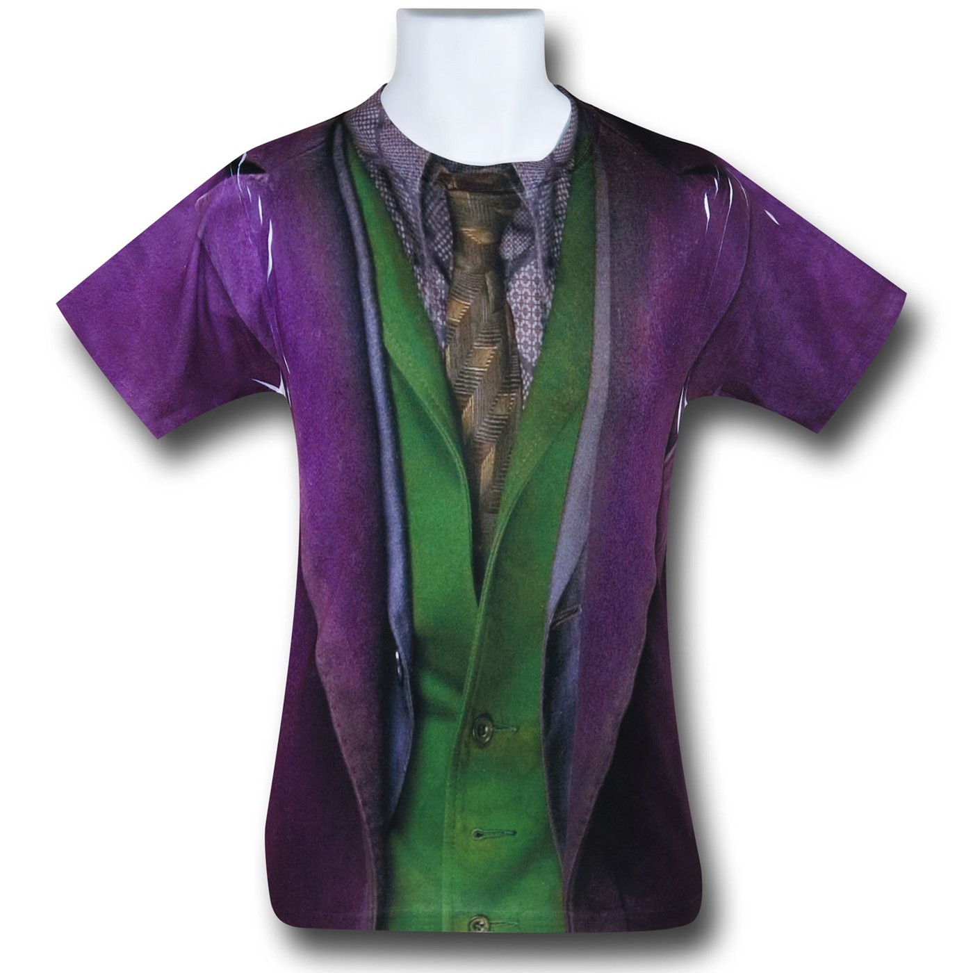 Joker Dark Knight Sublimated Costume T-Shirt, Purple