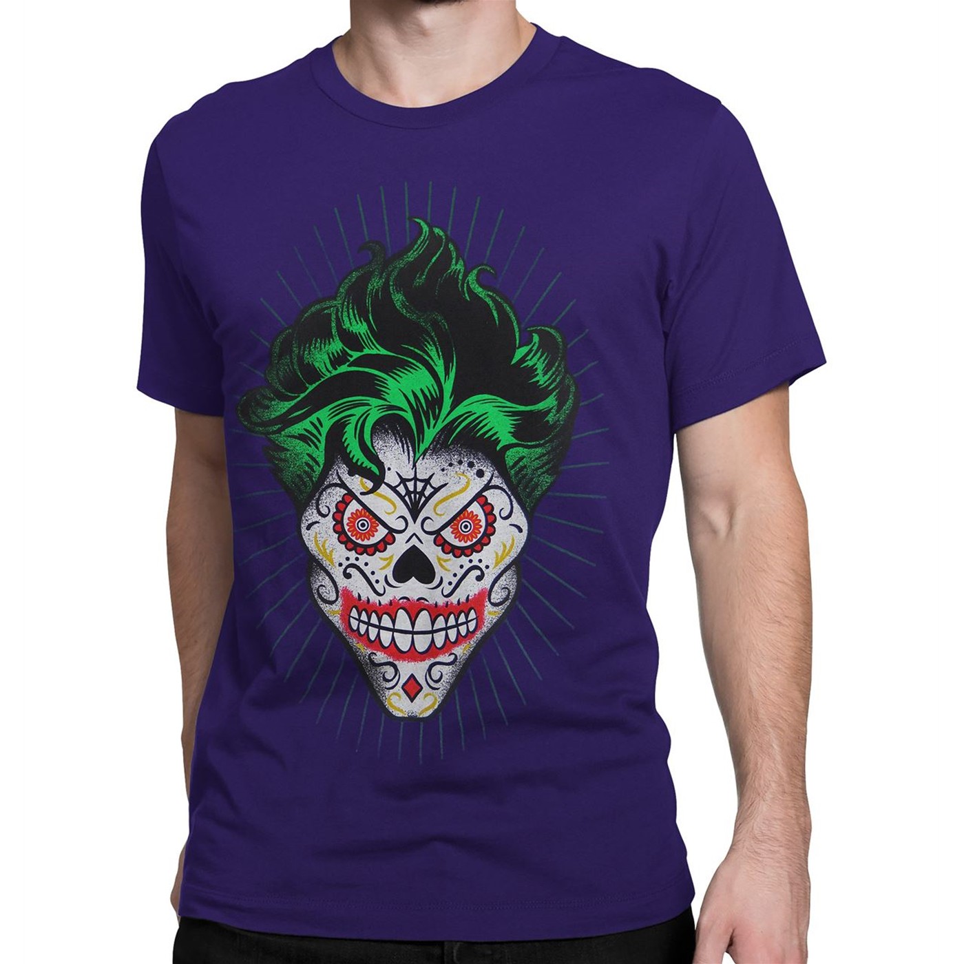 Joker Sugar Skull Men's T-Shirt, Purple