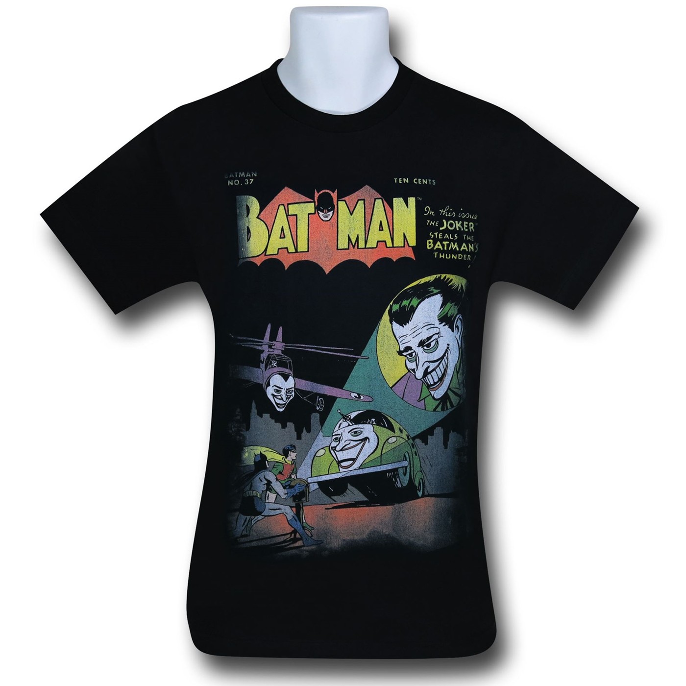 Batman vs Joker Wrong Signal Distressed T-Shirt, Black