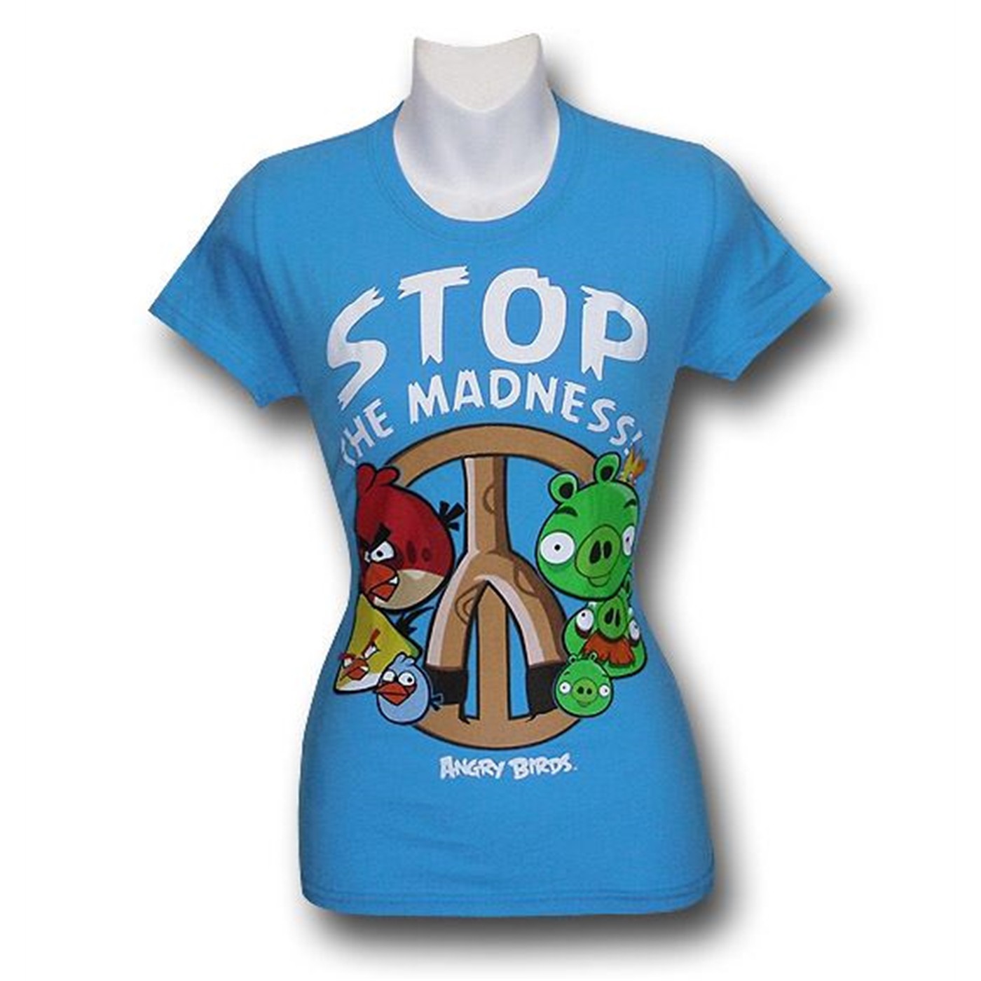 Angry Birds Women's Stop the Madness T-Shirt, Blue