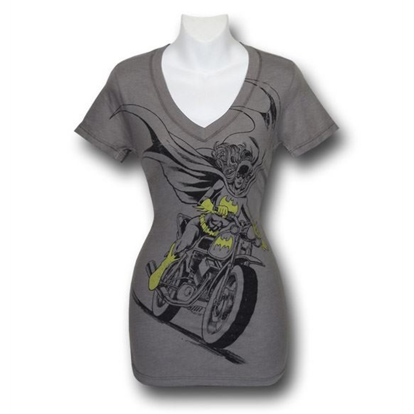 Batgirl Juniors Burnout Trunk T-Shirt, Grey