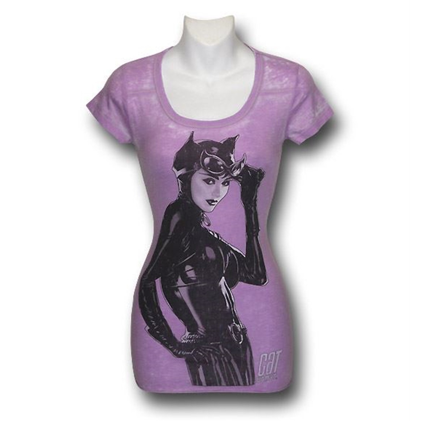 Catwoman Juniors Hughes Trunk T-Shirt, Purple