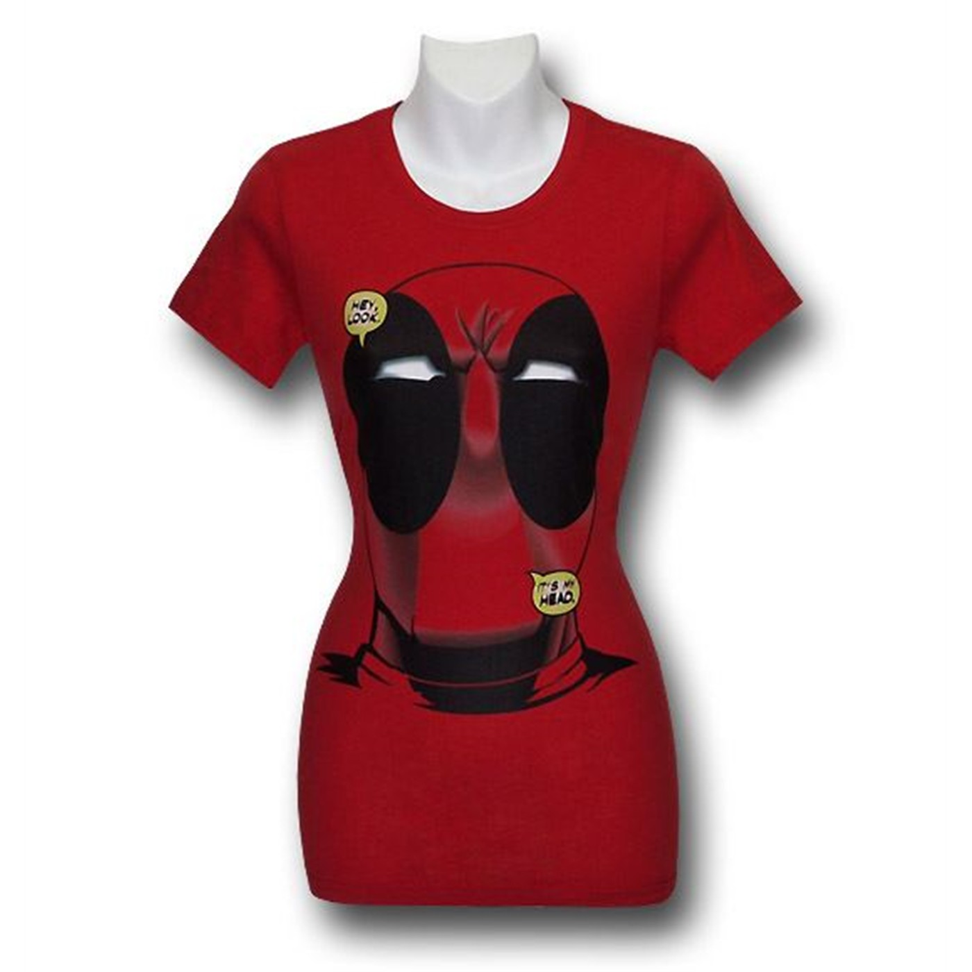 Deadpool Women's Big Head T-Shirt, Red