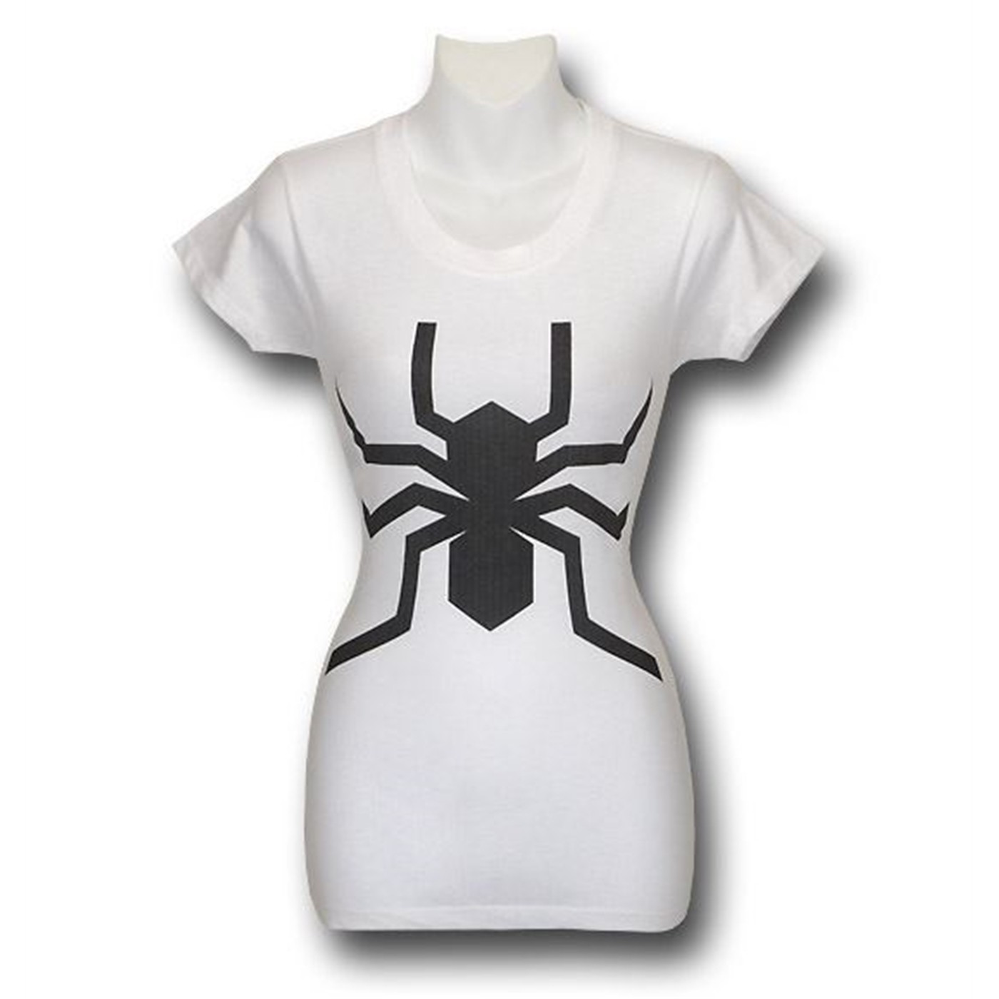FF Jr Womens Spiderman Symbol T-Shirt, White