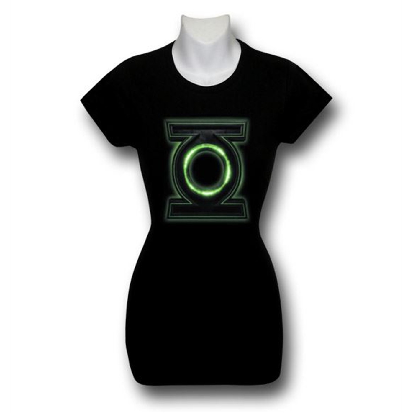 Green Lantern Movie Women's 3D Symbol T-Shirt, Black