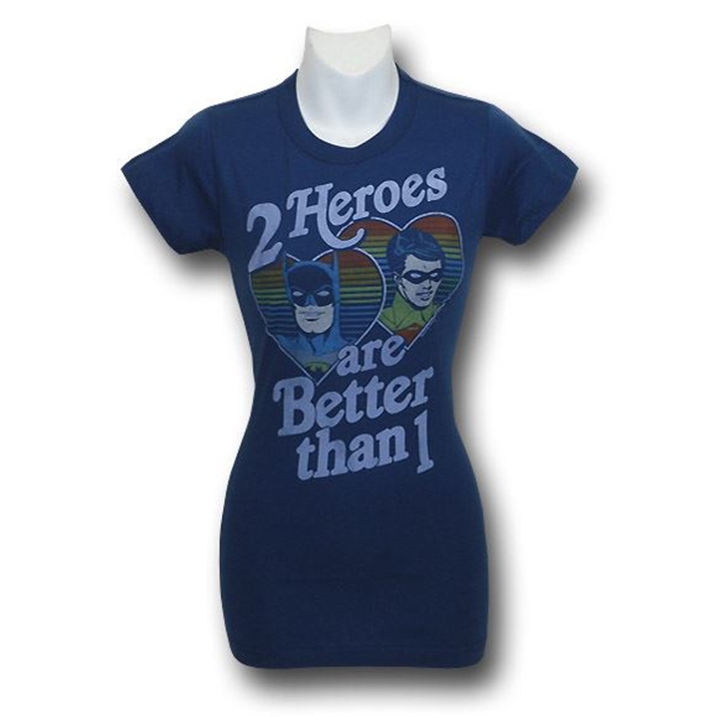 2 Heroes Are Better Junk Food Juniors T-Shirt, Blue