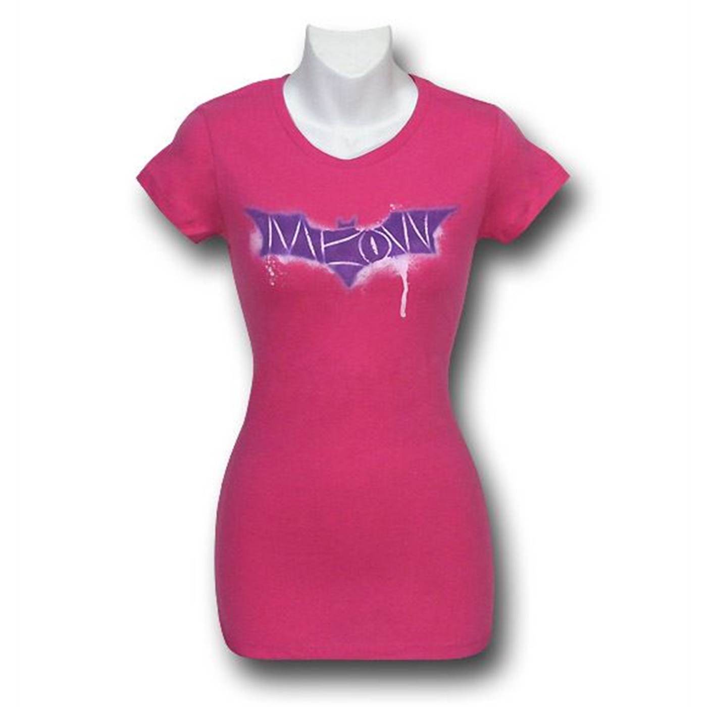 Dark Knight Rises Catwoman Meow Women's T-Shirt, Pink