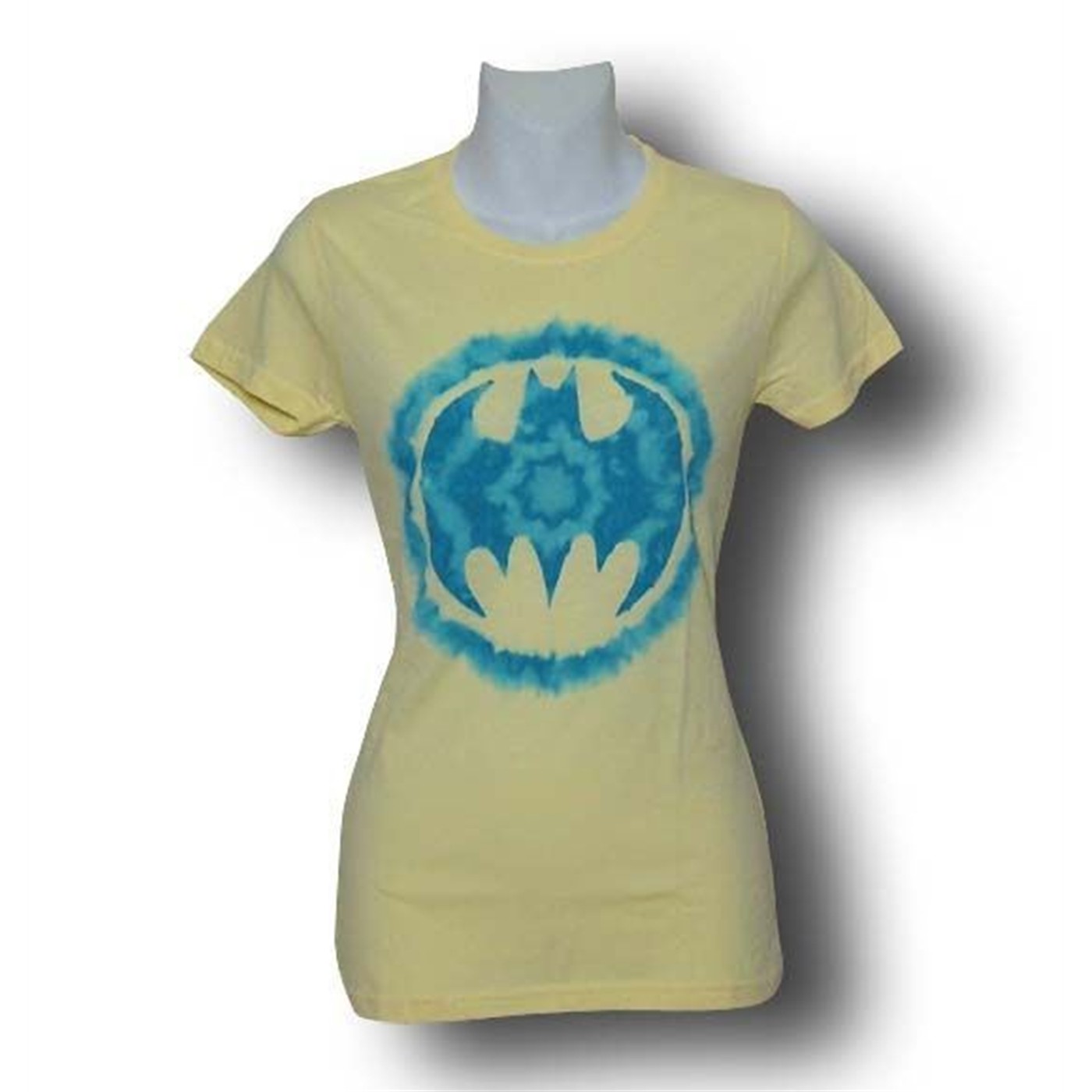 Batgirl Jr Womens Tie Dye Symbol T-Shirt, Yellow