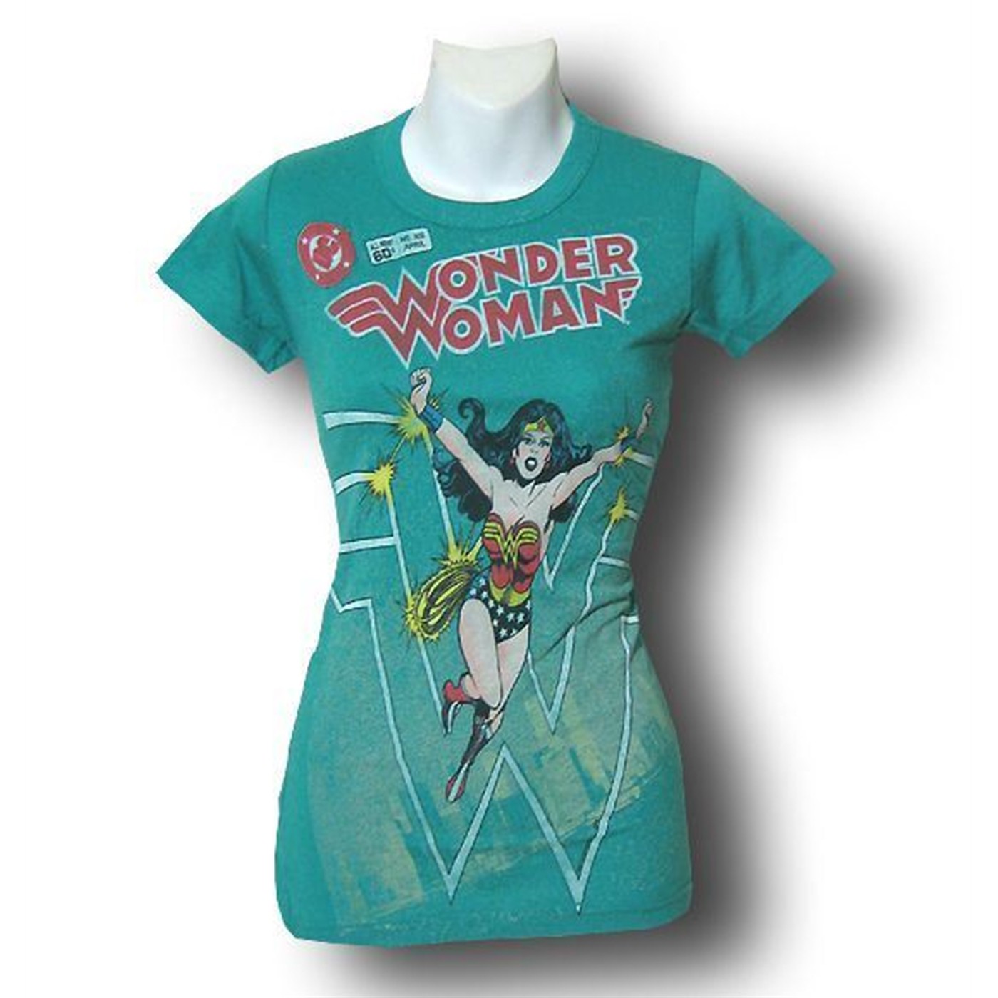 Wonder Woman Jr Womens Emerald Junkfood T-Shirt, Green