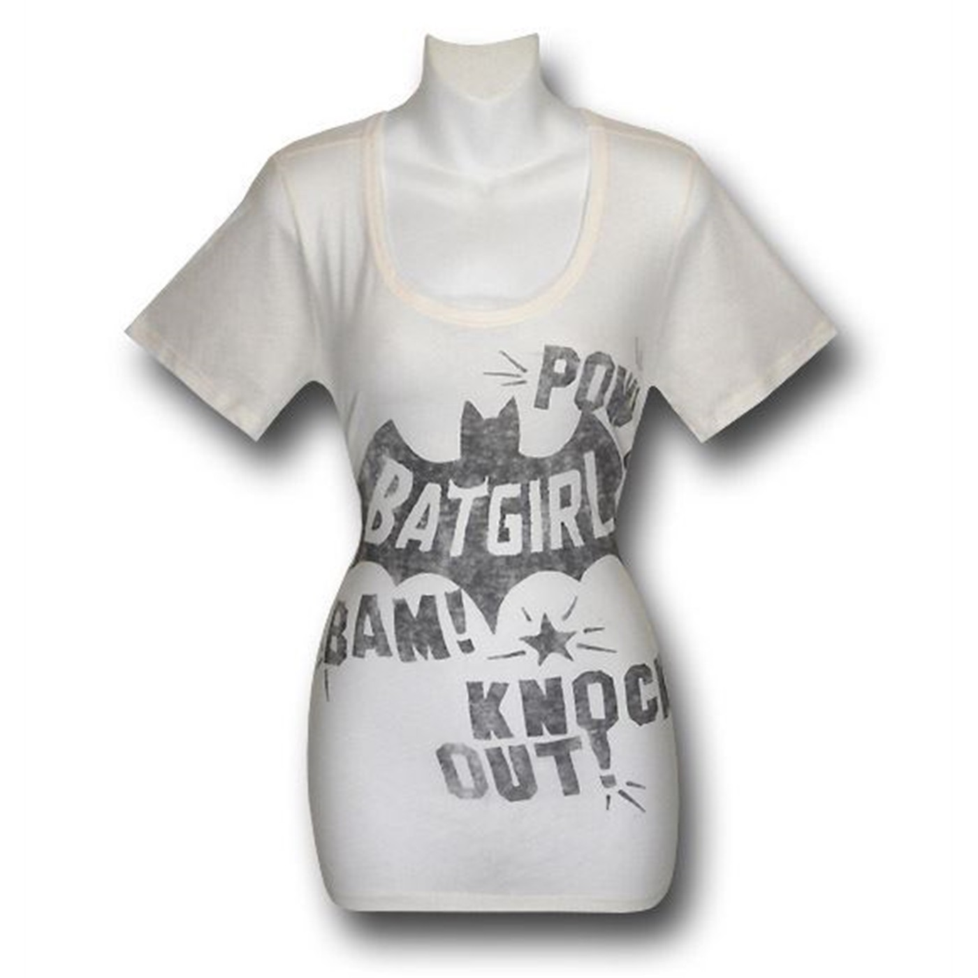Batgirl BAM Jr Womens Junk Food T-Shirt, White