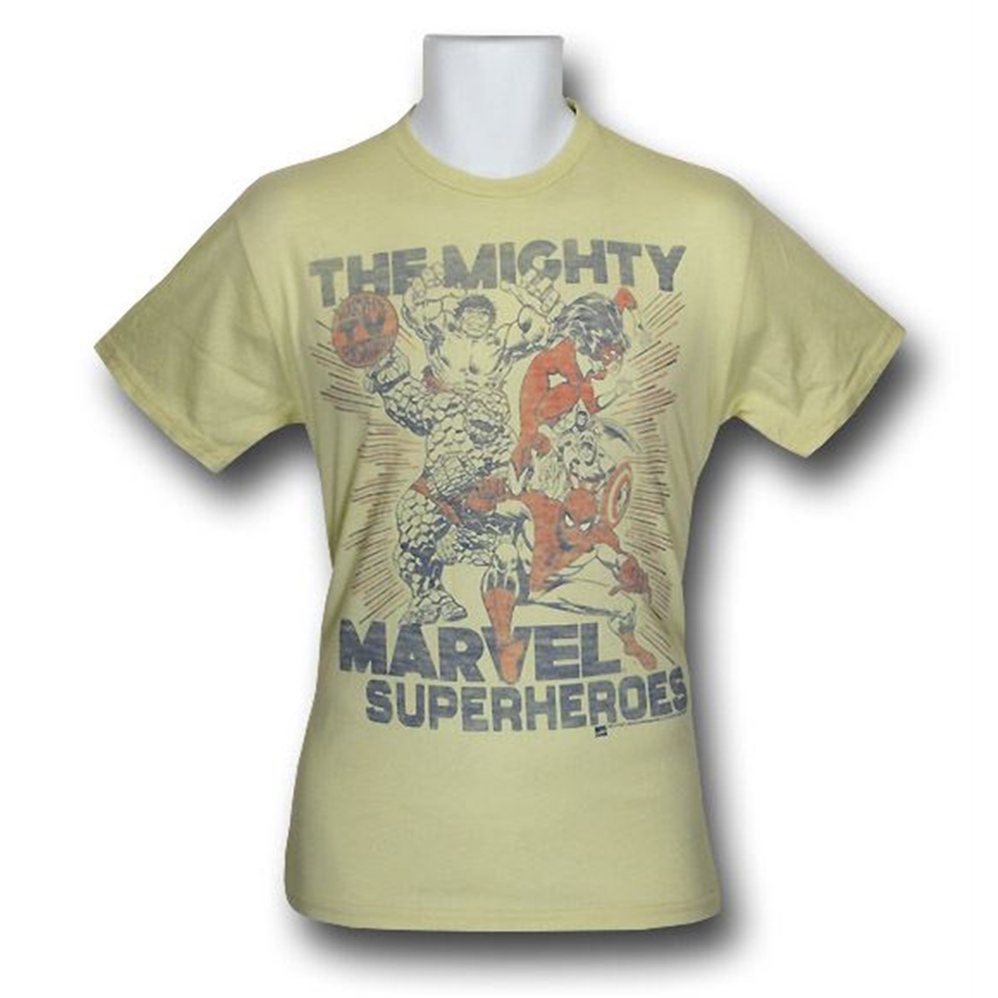 Mighty Marvel Heroes Junk Food T-Shirt, Yellow