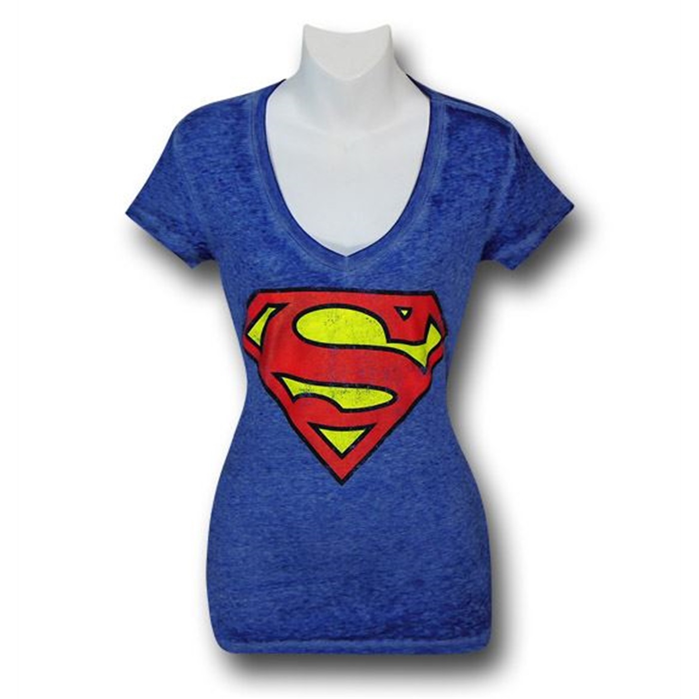 Superman Women's Scoop Neck T-Shirt, Blue