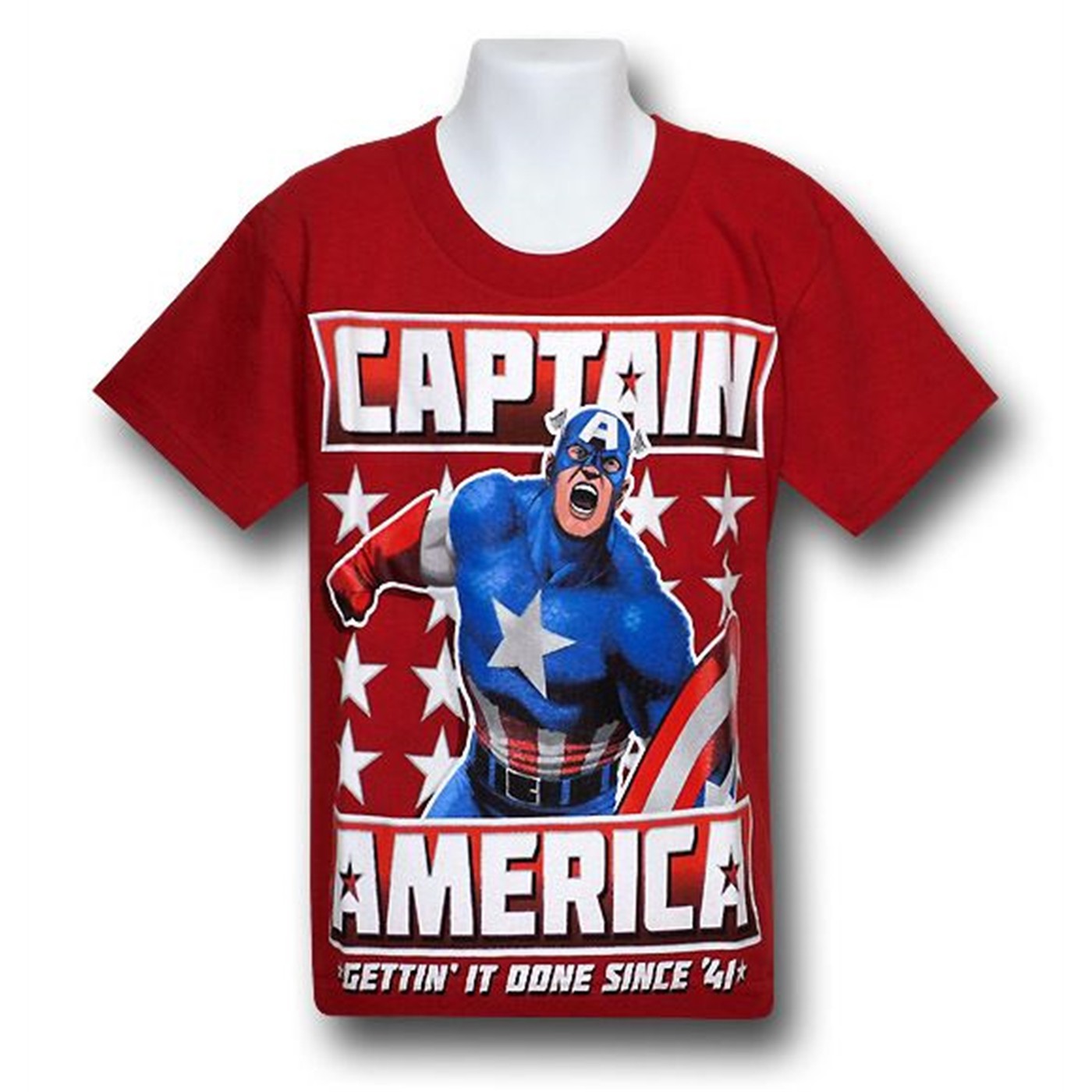 Captain America Juvenlie Since '41 T-Shirt, Red