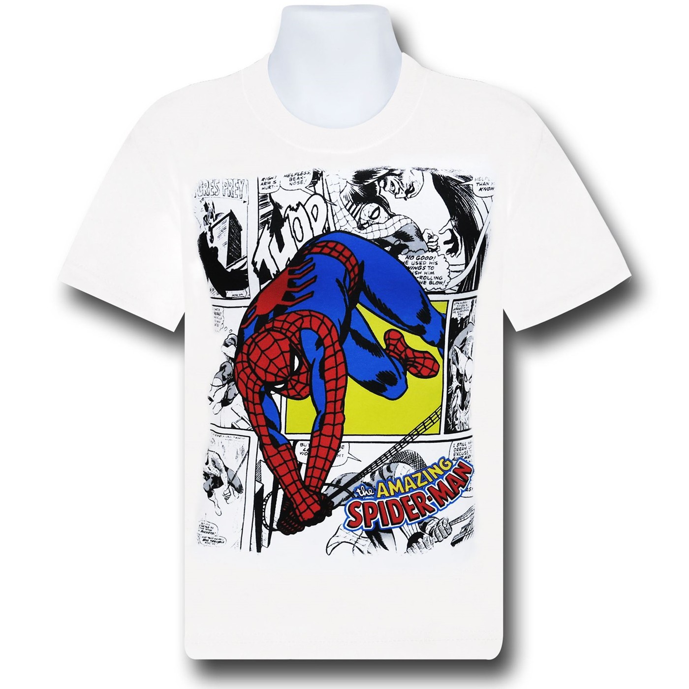 Spiderman Comic Panels 30 Single Kids T-Shirt, White