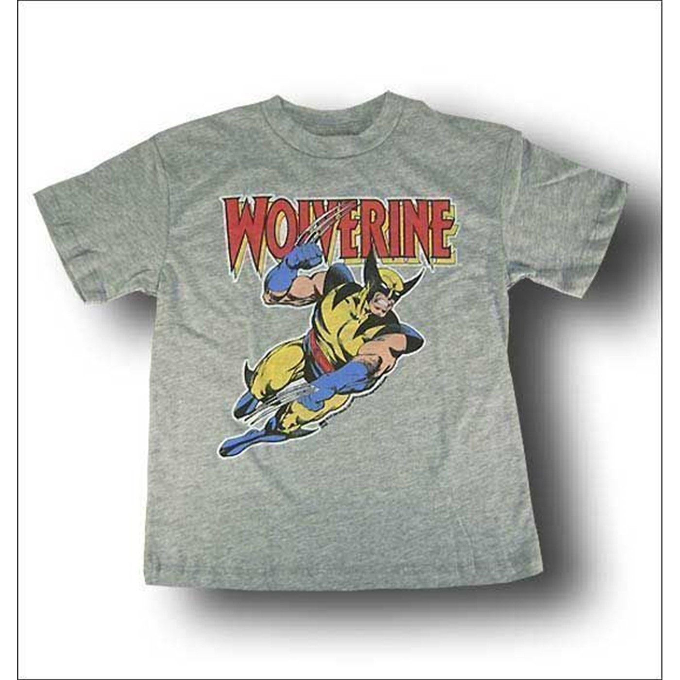 Wolverine Juvenile T-Shirt Steel Lunging by Junk Food, Grey
