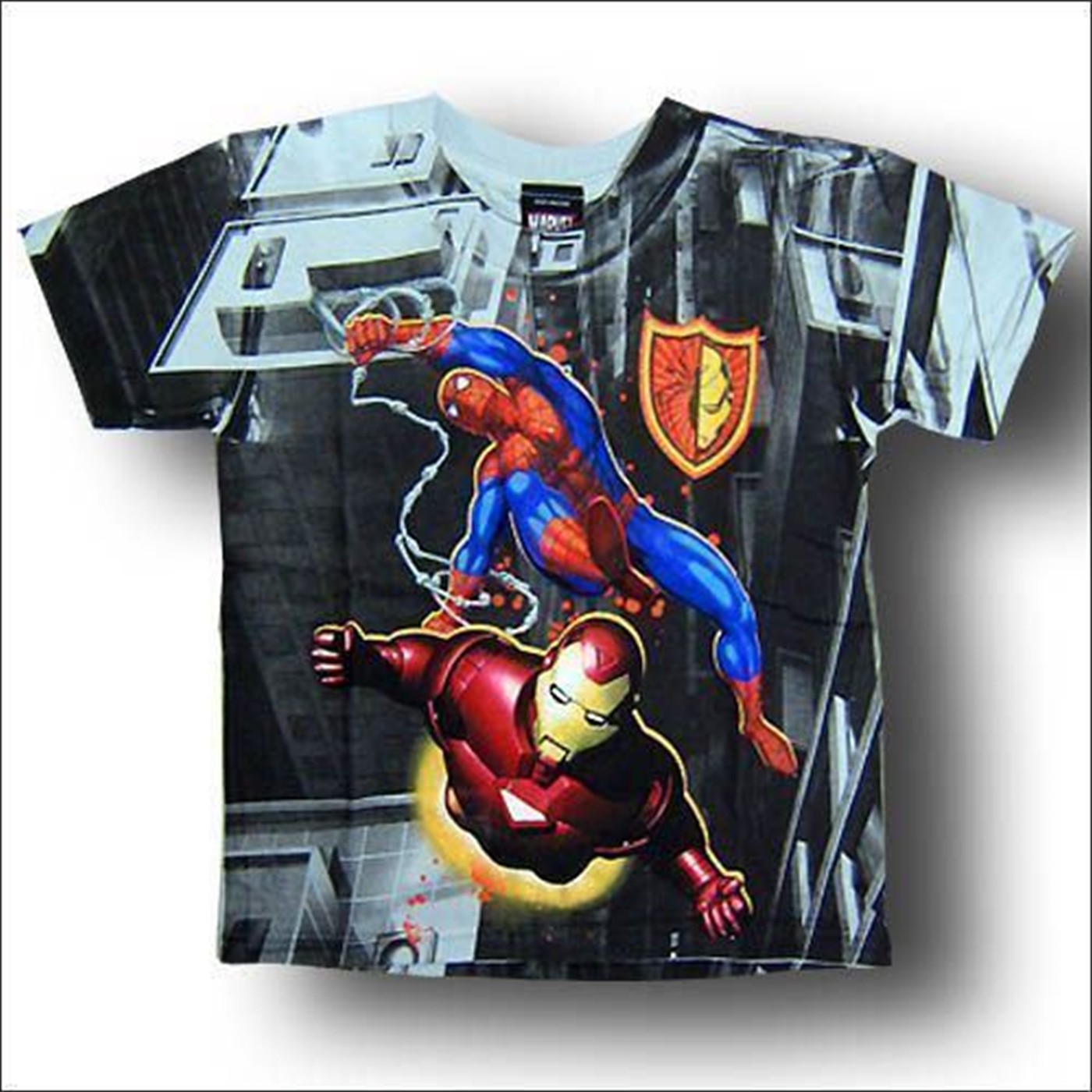 Spiderman and Iron Man Juvenile T-Shirt, White