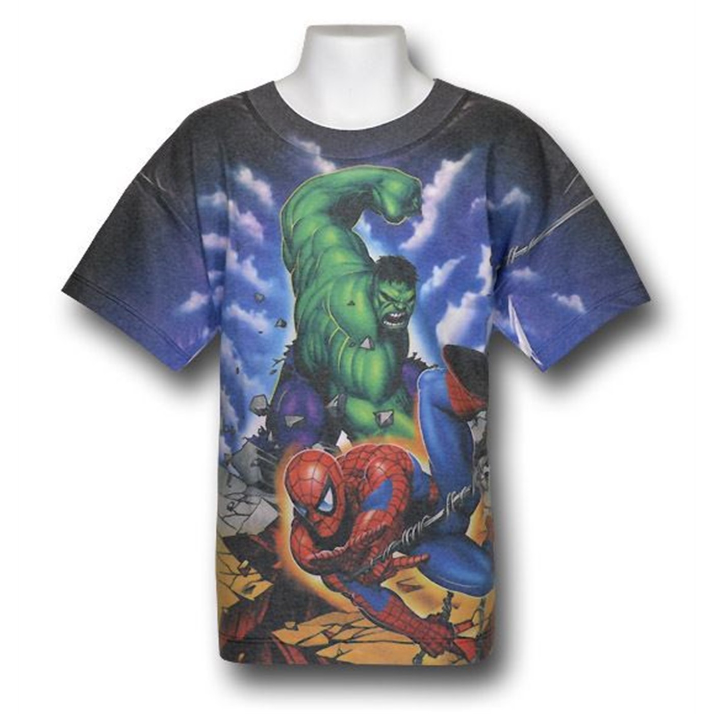 Hulk Juvenile Hulk Effect Sublimated T-Shirt, Blue