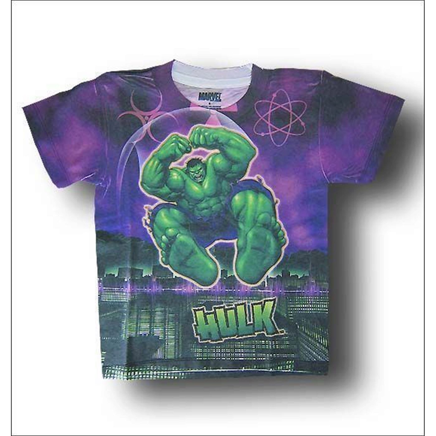 Hulk Juvenile City Leap Sublimated T-Shirt, Purple