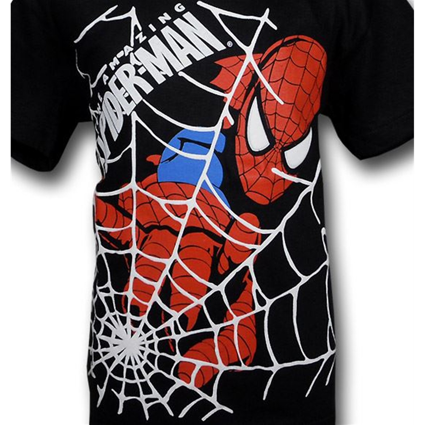 Spiderman Juvenile Web Faced T-Shirt, Black