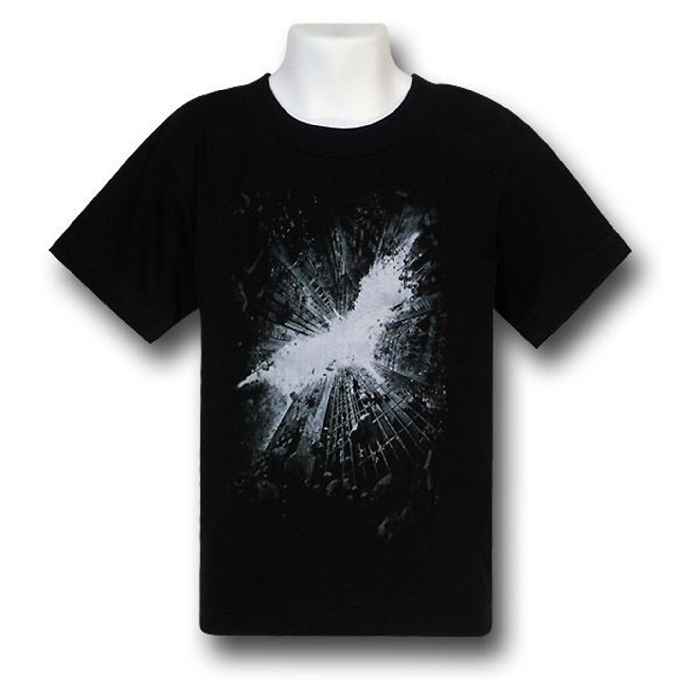 Dark Knight Rises Bat Drop Symbol Kids T-Shirt, Black