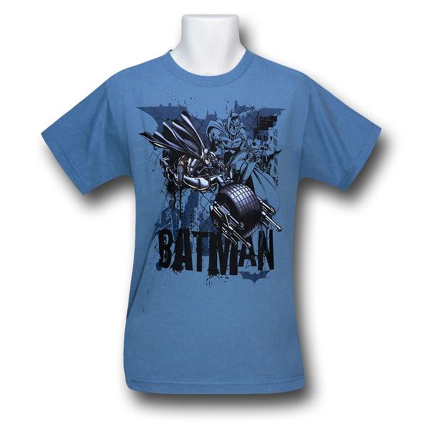 Dark Knight Rises Kids Batpod Montage T-Shirt, Blue