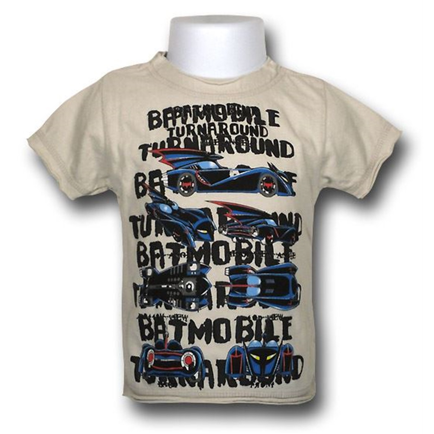 Batman Kids Batmobile Turnaround 30 Single T-Shirt, Brown