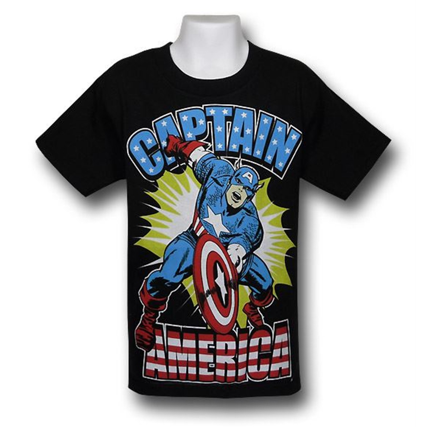 Captain America Kids Freedom Bang T-Shirt, Black