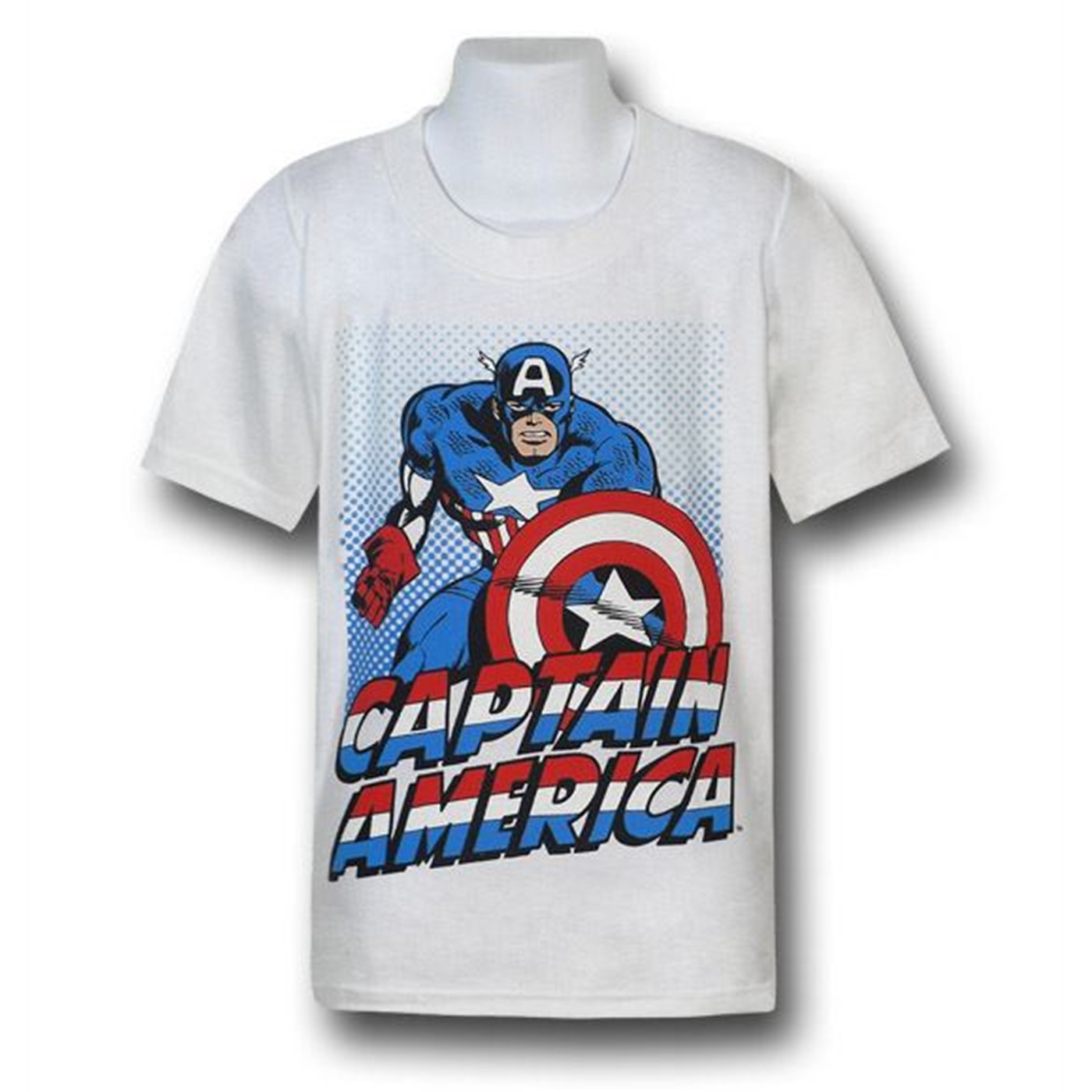 Captain America Kids Soldier Pose T-Shirt, White