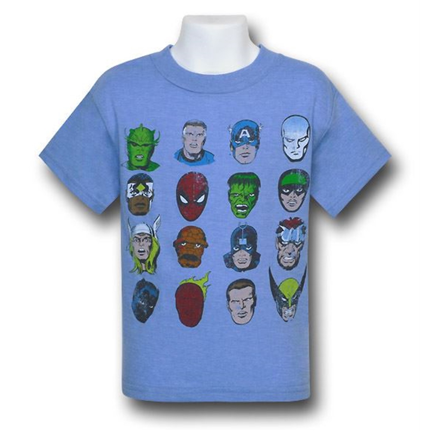 Marvel Superhero Heads Kids 30 Single T-Shirt