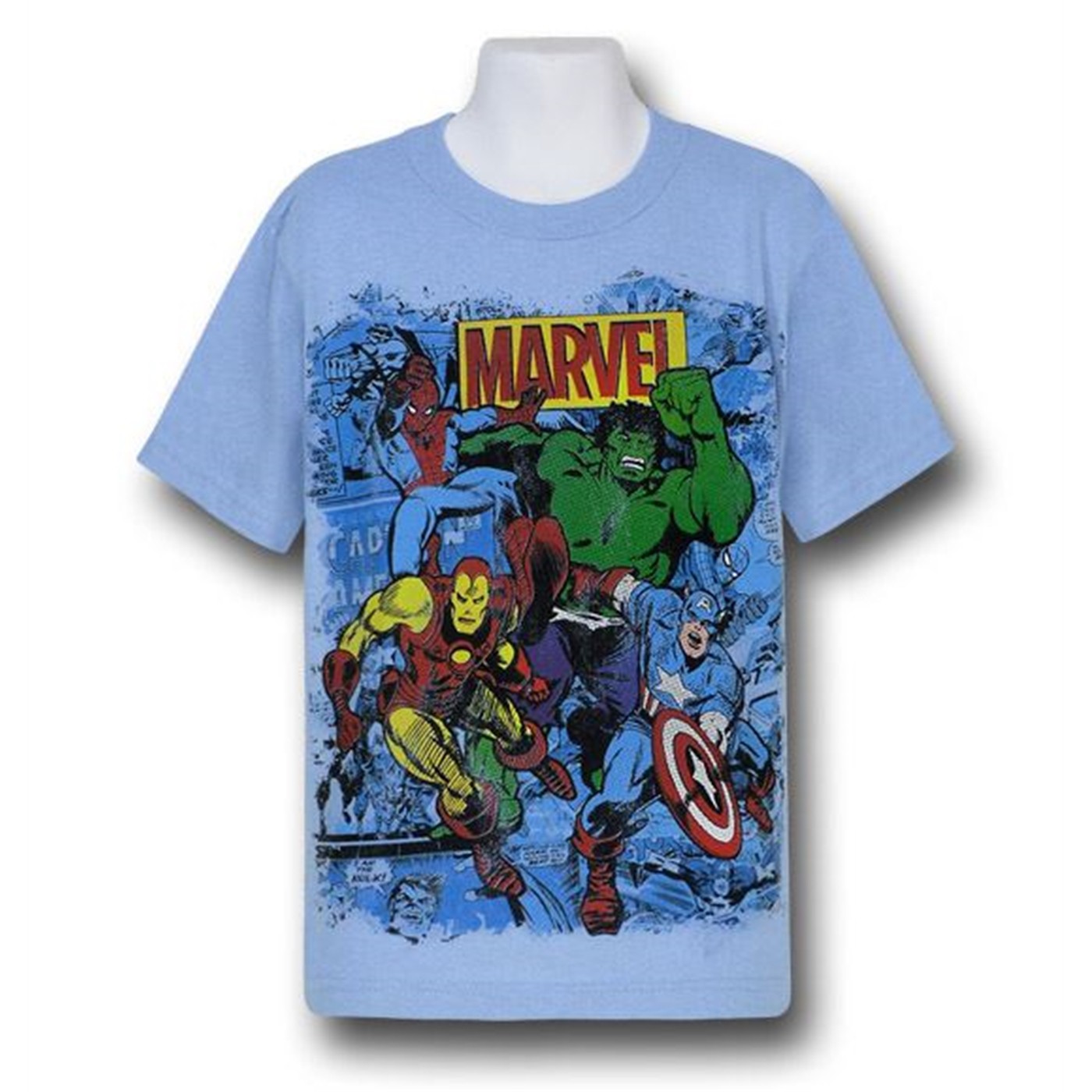 Marvel Heroes Kids Light Blue T-Shirt, Blue