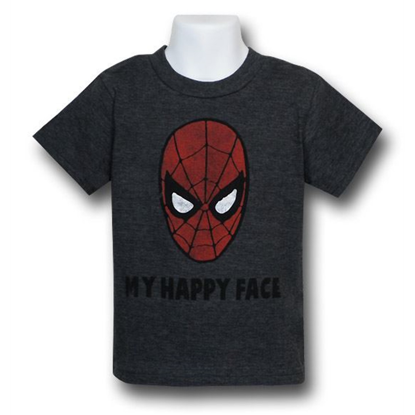 Spiderman My Happy Face Kids T-Shirt, Grey