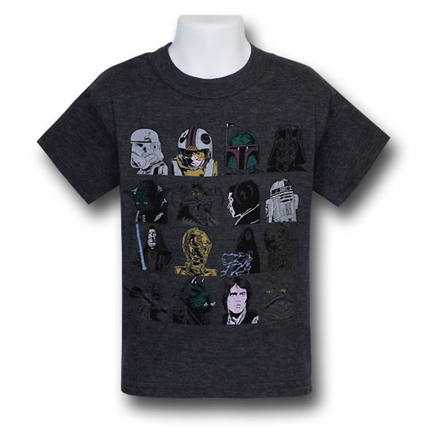 Star Wars Characters Kids 30 Single T-Shirt, Grey