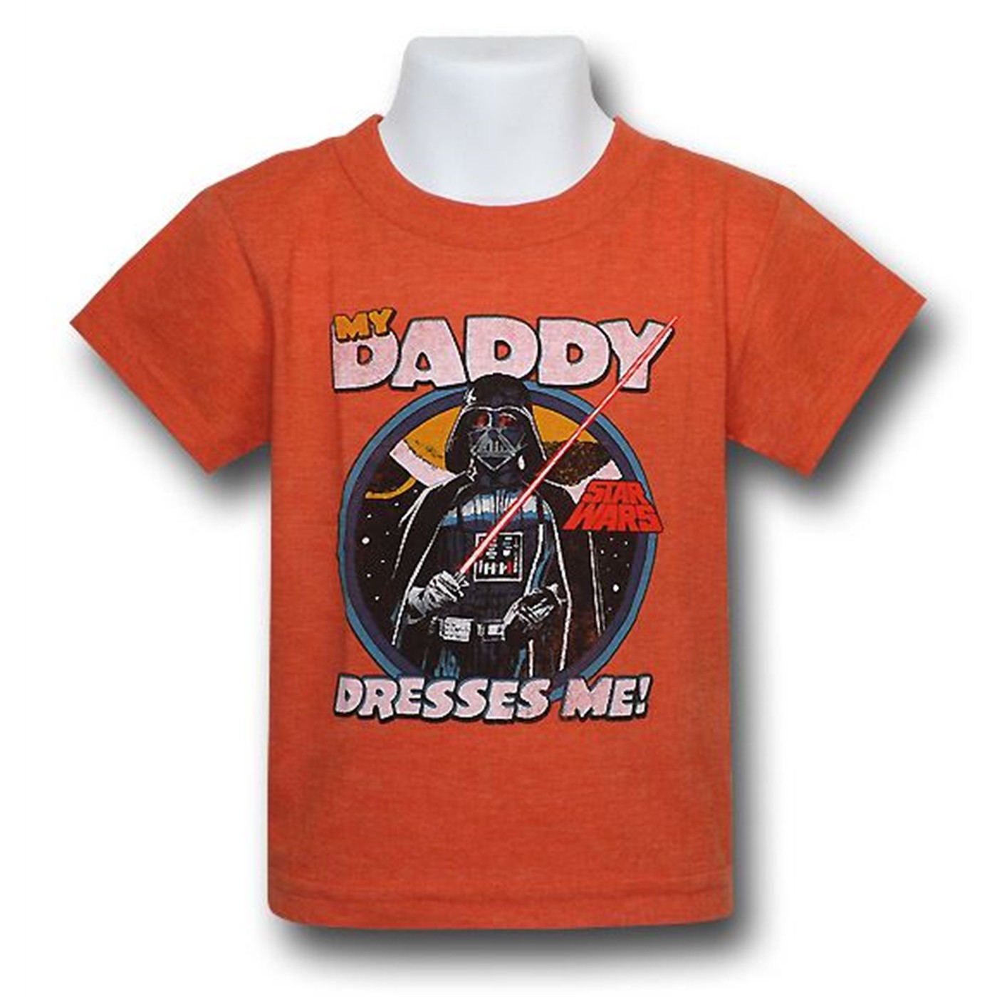 Darth Vader Daddy Dresses Me Kids 30Single T-Shirt, Orange
