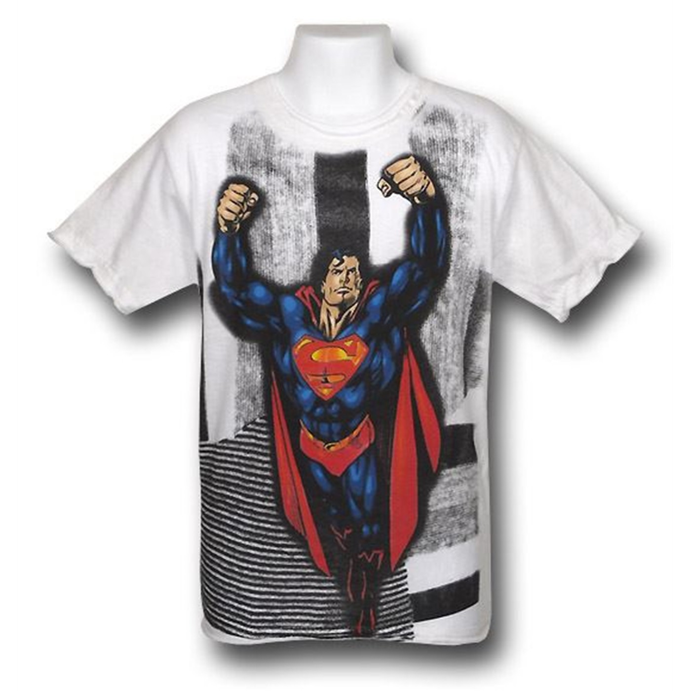 Superman Kids 30s Charcoal Fly T-Shirt, White