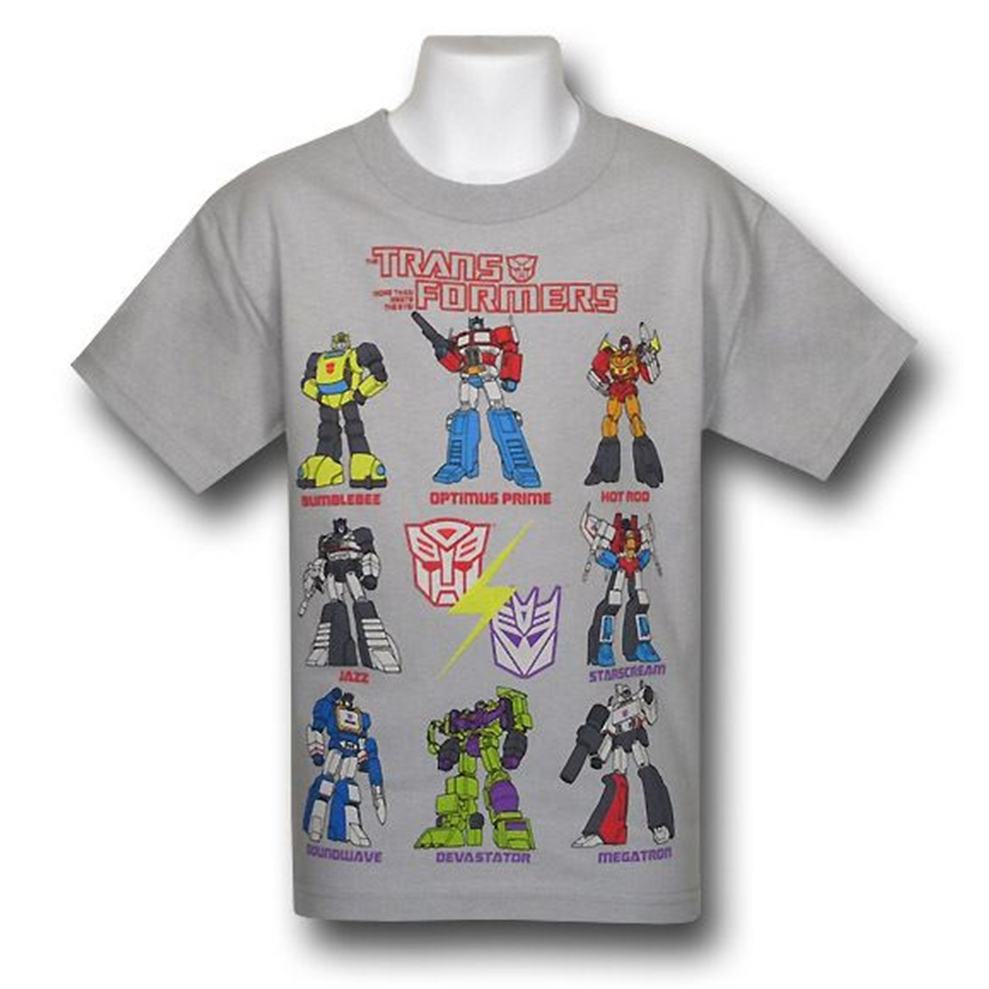 Transformers Kids Roll Call T-Shirt, Grey