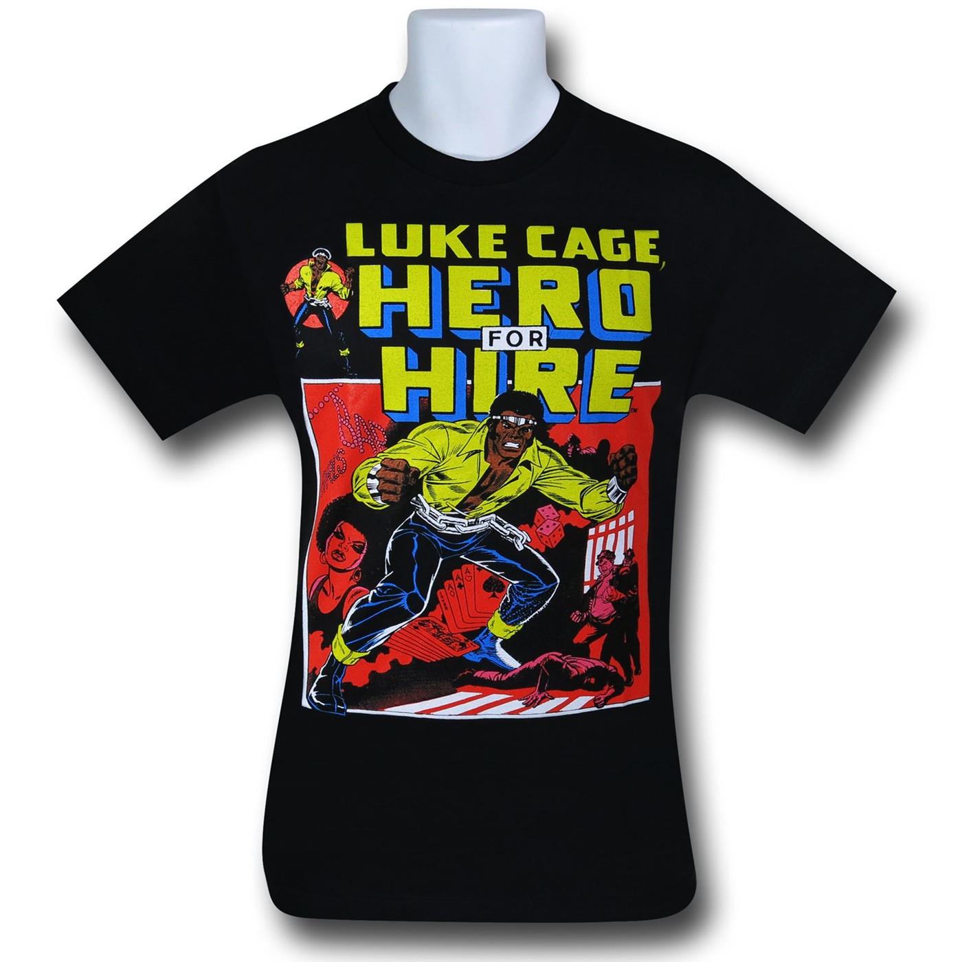 Luke Cage Hero for Hire T-Shirt, Black