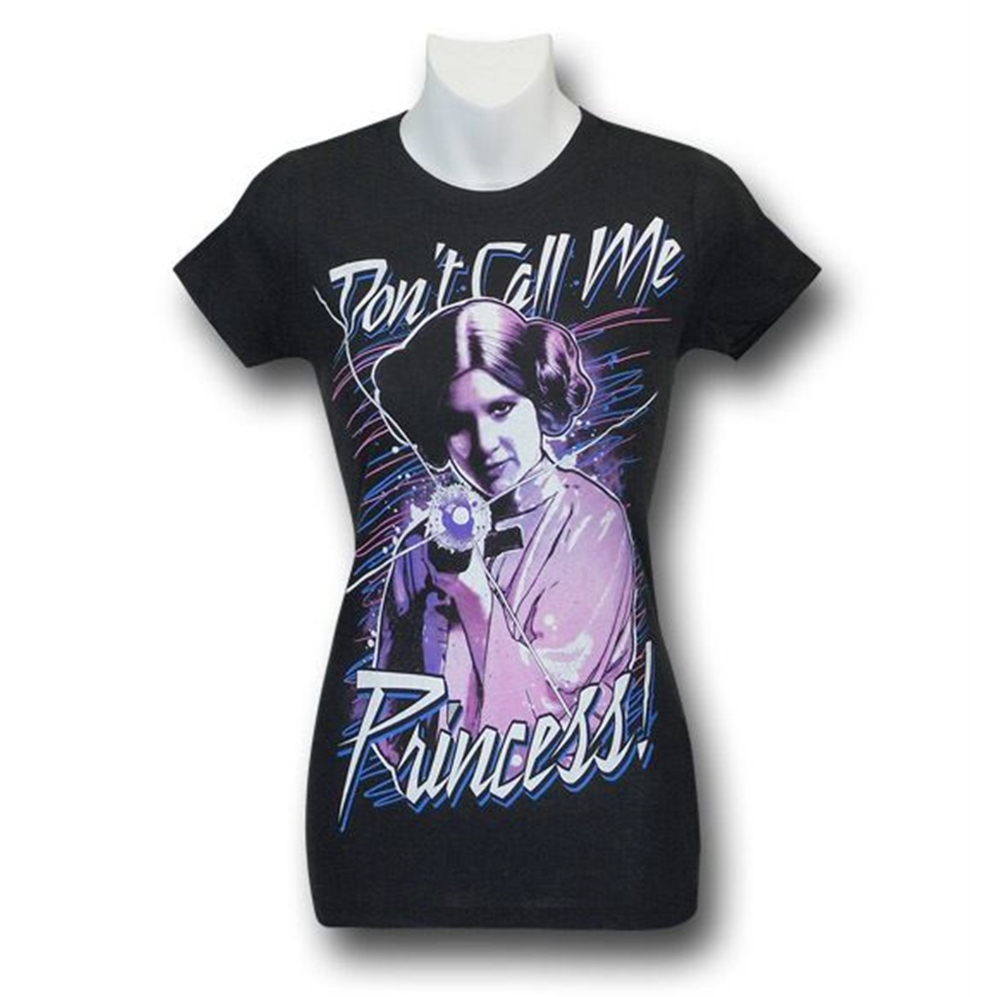 'Don't Call Me Princess!' Leia Jr Womens T-Shirt, Black