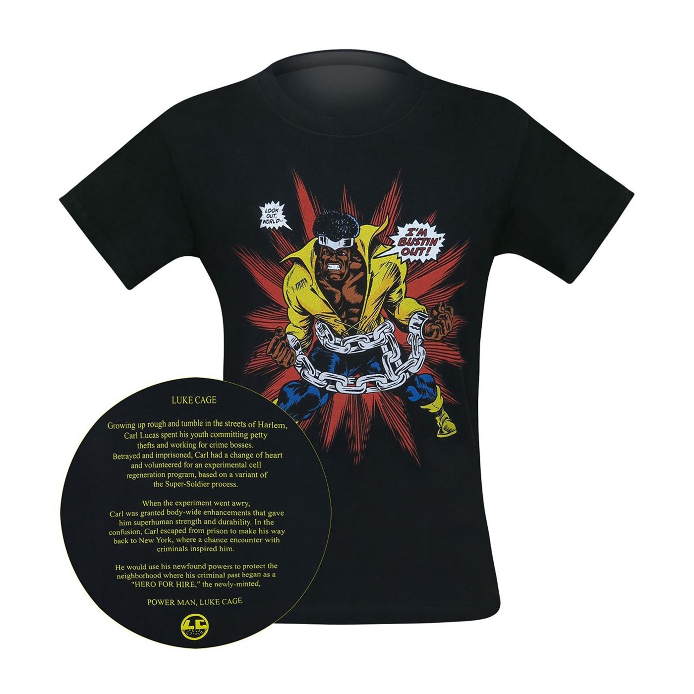 Luke Cage I'm Bustin' Out Bio Men's T-Shirt, Black