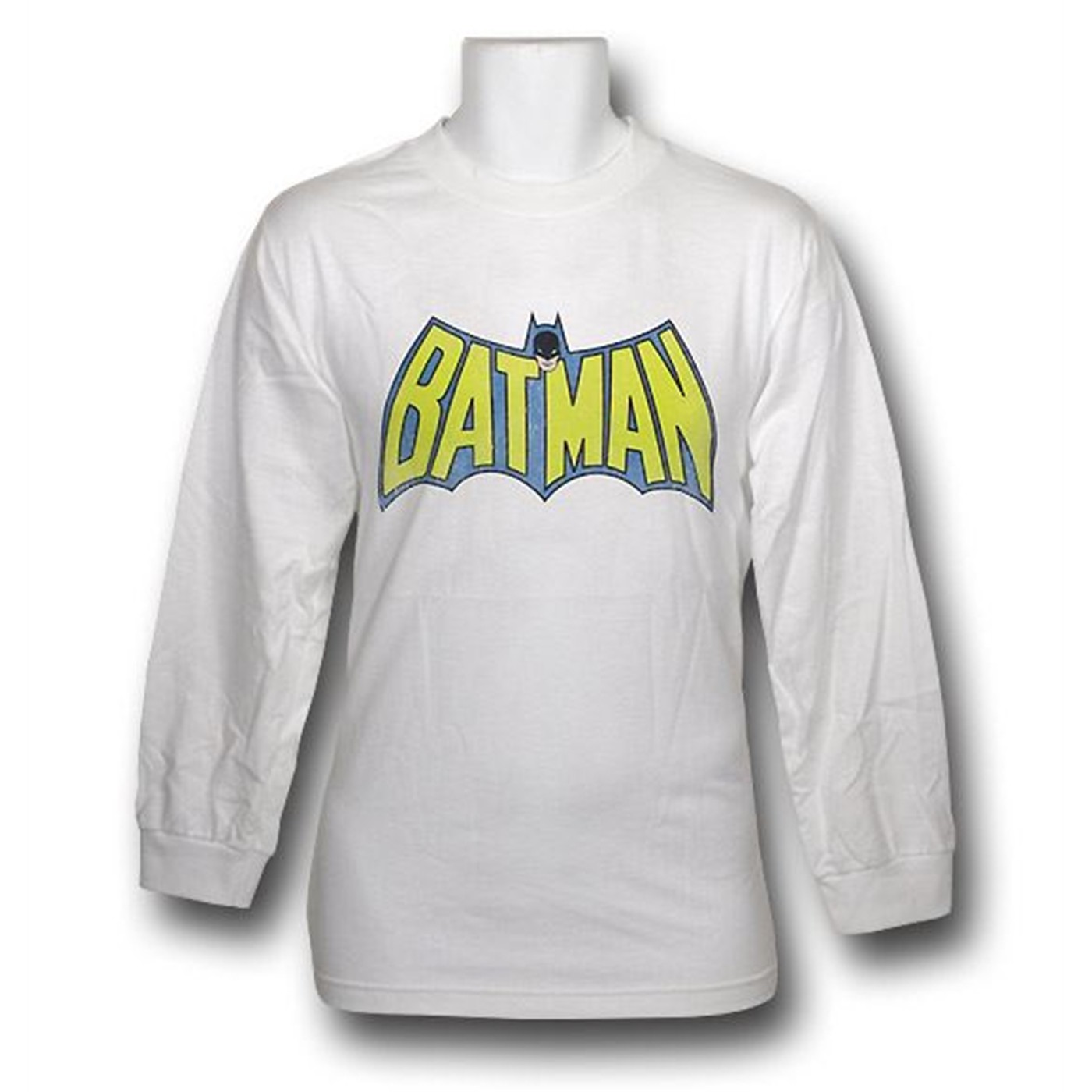 Batman Classic Logo Long Sleeve T-Shirt, White