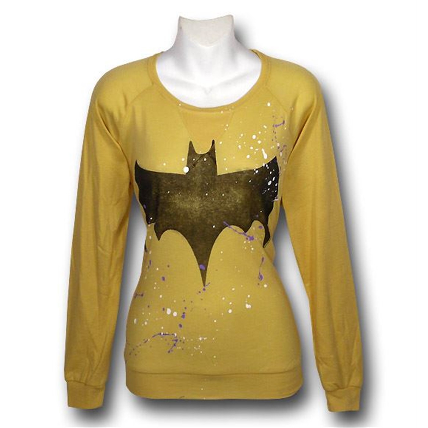 Batgirl Juniors Junk Food Crew Neck Pullover, Yellow